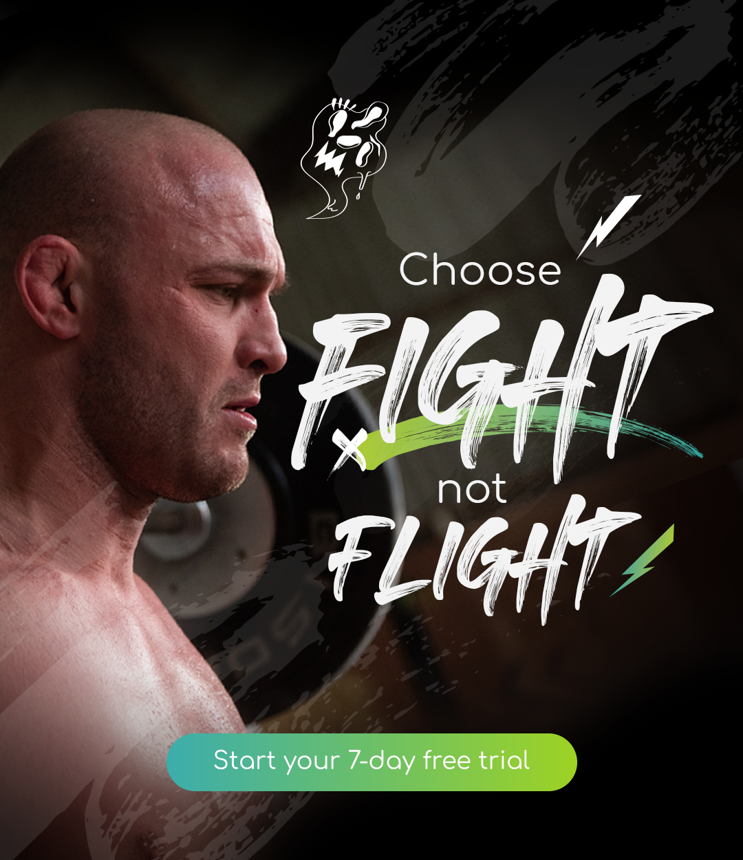 Choose Fight mobile banner - 7-day trial CTA